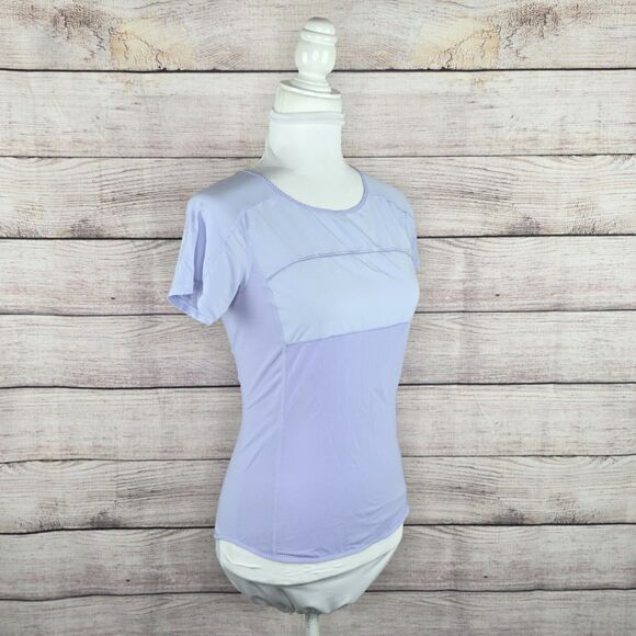 Lululemon Run Fast Track Short Sleeve Athletic Workout Top Lilac Purple Size 6 - Picture 6 of 8